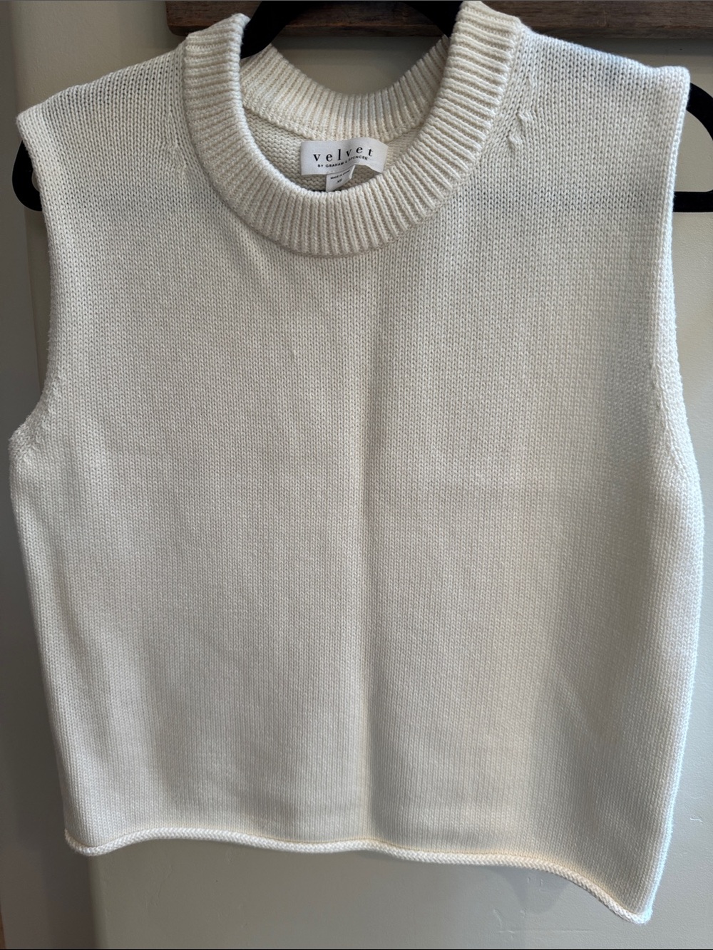 Velvet Ivory Knit Sleeveless Shell